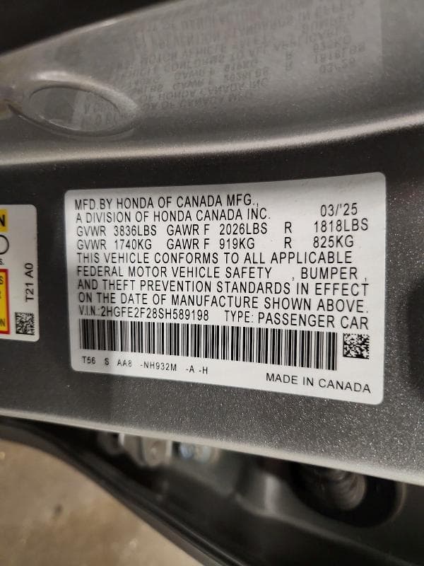 2025 HONDA CIVIC LX LX 12