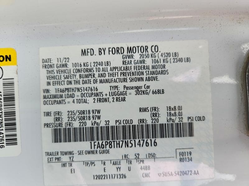 2022 FORD MUSTANG 12