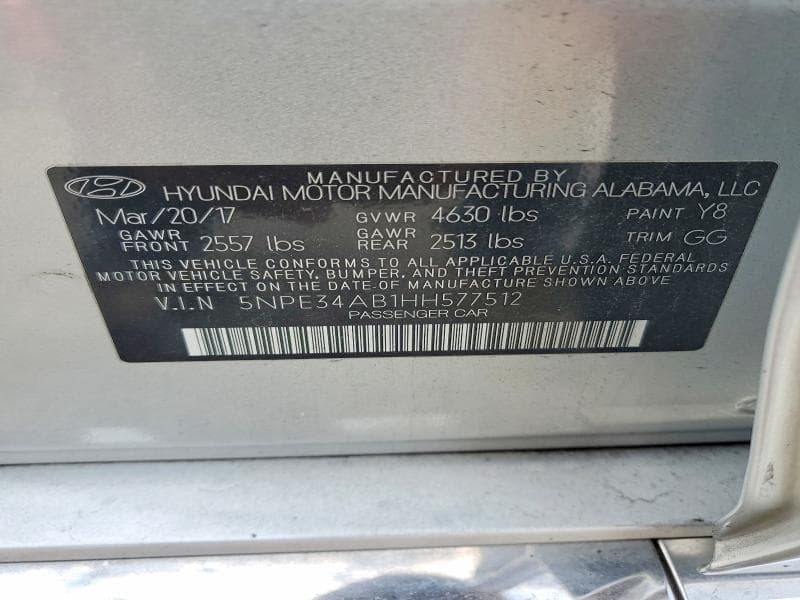2017 HYUNDAI SONATA LIMITED 2.0T 12