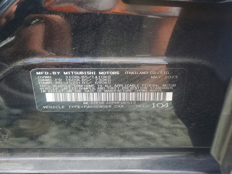 2023 MITSUBISHI MIRAGE G4 ES 13