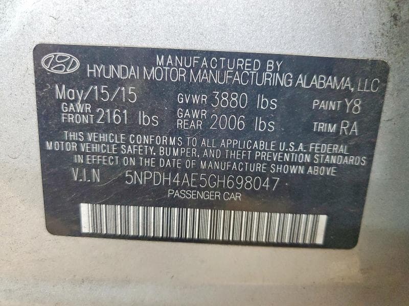 2016 HYUNDAI ELANTRA SE 12