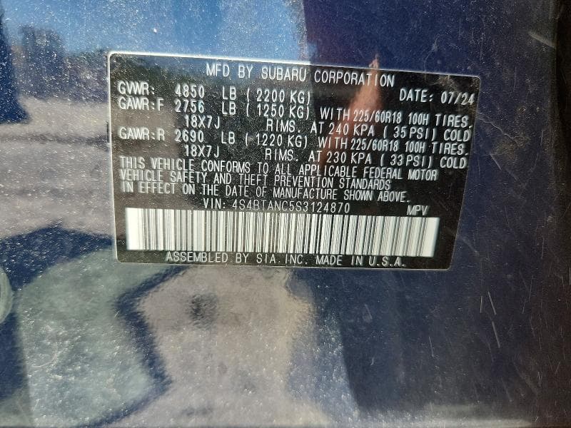 2025 SUBARU OUTBACK LIMITED 13