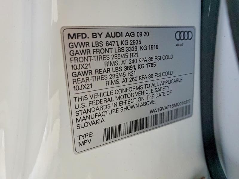 2021 AUDI Q8 PREMIUM PLUS 14