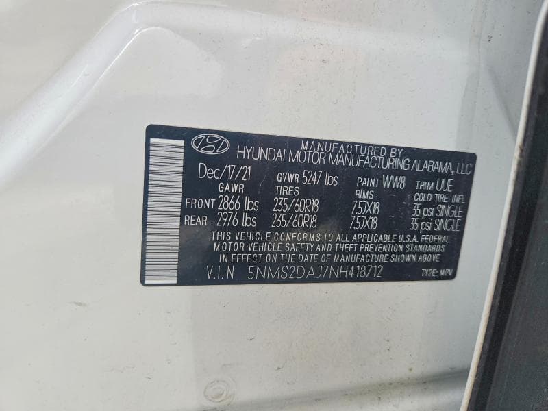 2022 HYUNDAI SANTA FE SEL 13