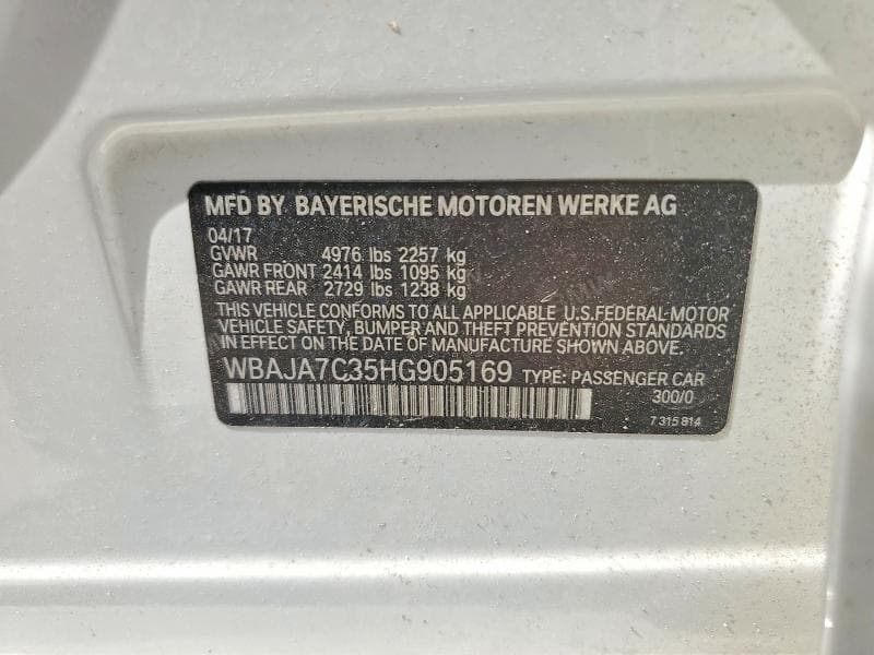 2017 BMW 530 XI 12
