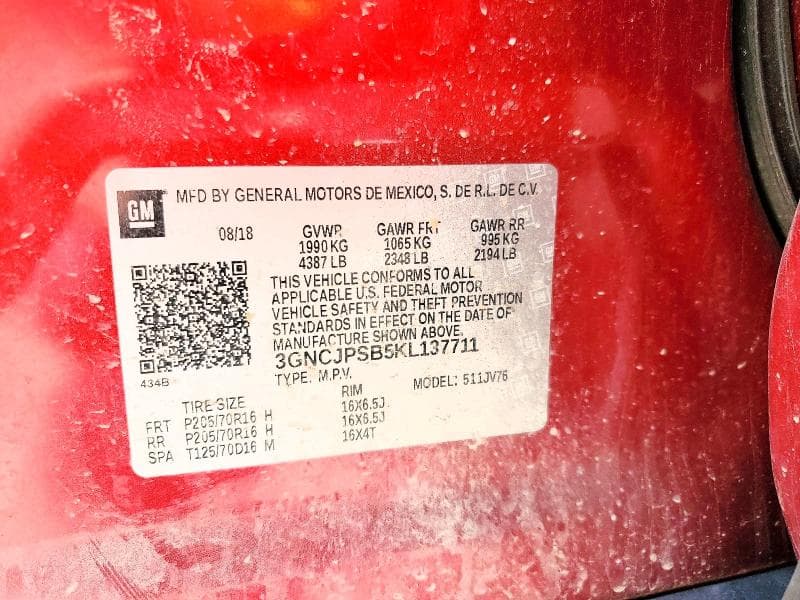 2019 CHEVROLET TRAX 1LT 13