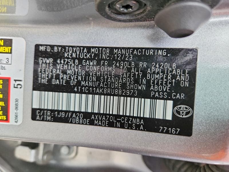 2024 TOYOTA CAMRY LE 12