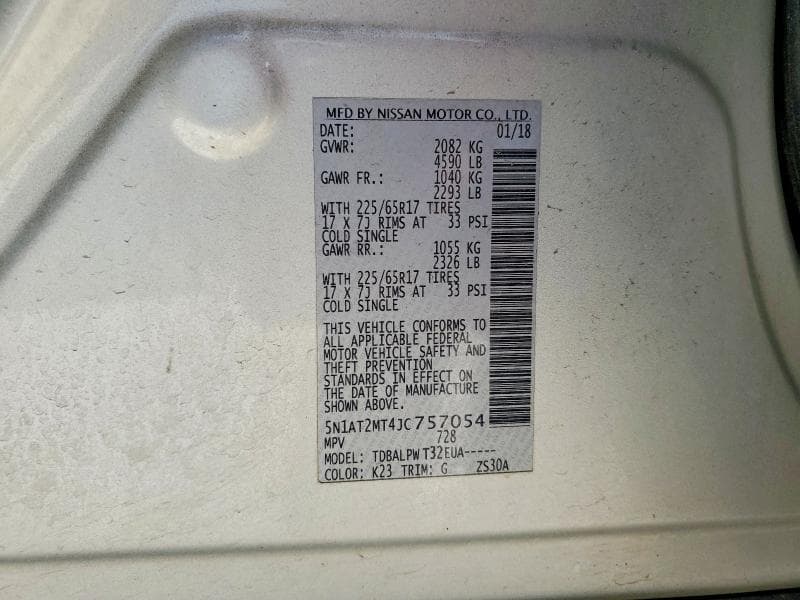 2018 NISSAN ROGUE S S 14