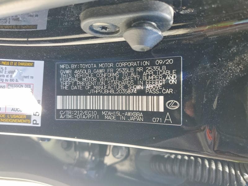 2020 LEXUS UX 250H 250H 13