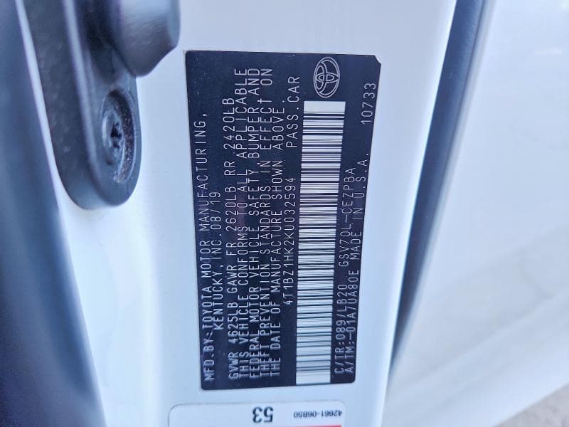 2019 TOYOTA CAMRY XSE V6 XSE V6 12