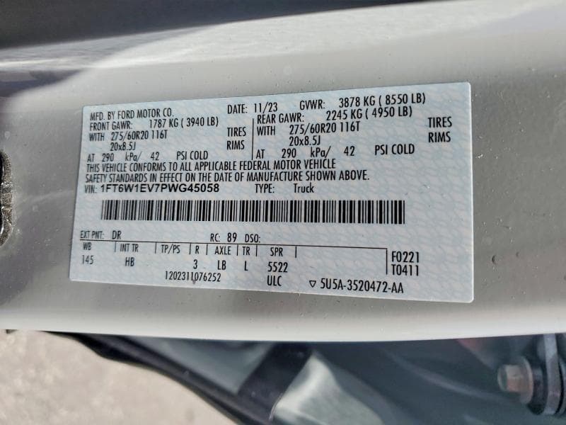 2023 FORD F150 LIGHTNING PRO LIGHTNING PRO 12