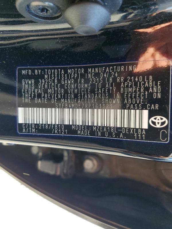 2024 TOYOTA COROLLA LE LE 12