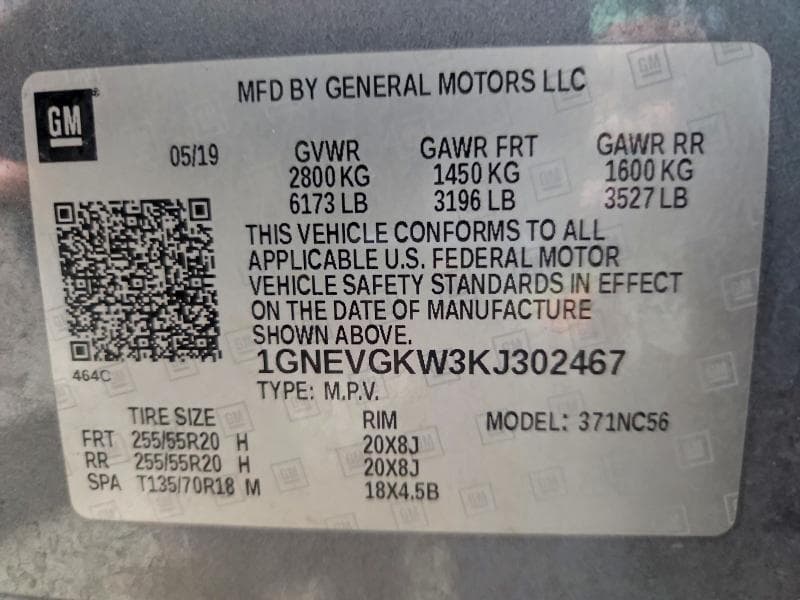 2019 CHEVROLET TRAVERSE LT 13