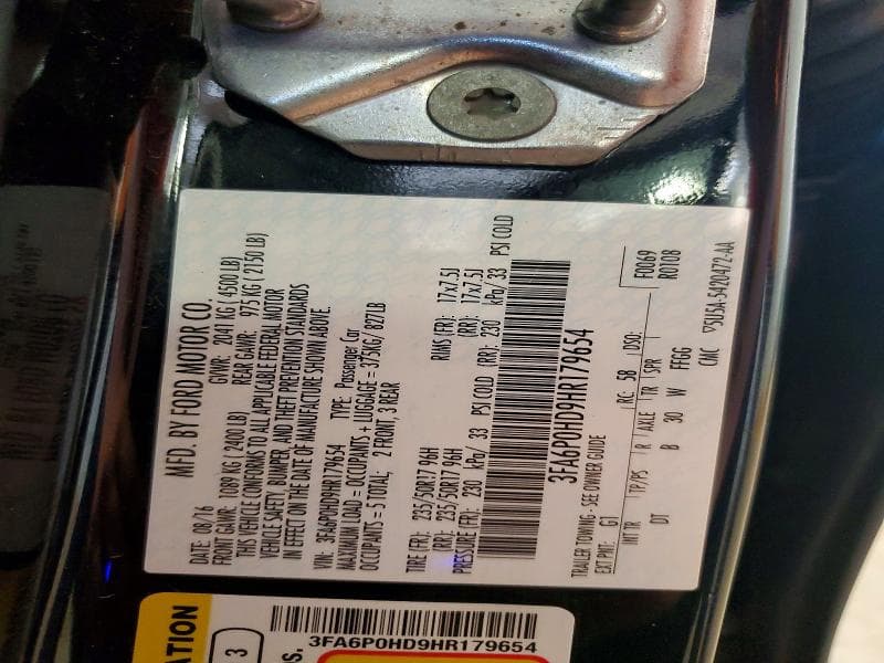 2017 FORD FUSION 12