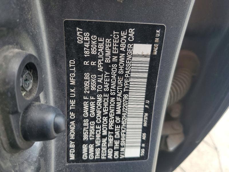 2017 HONDA CIVIC EX EX 13