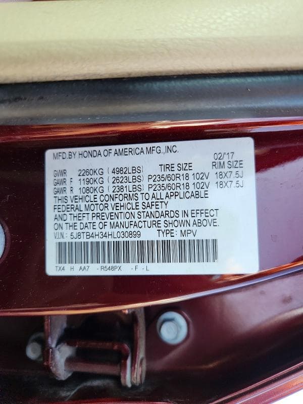 2017 ACURA RDX 12