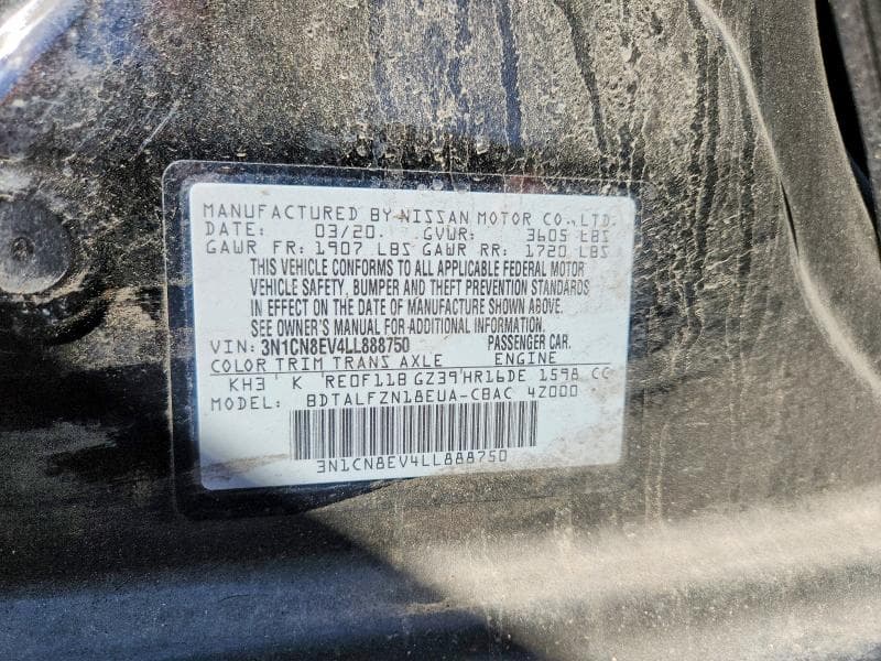 2020 NISSAN VERSA SV SV 12