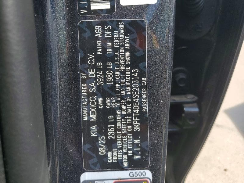 2025 KIA K4 LXS LXS 12