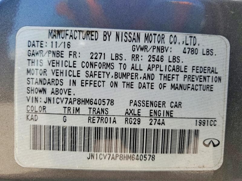 2017 INFINITI Q50 2.0T 2.0T 13