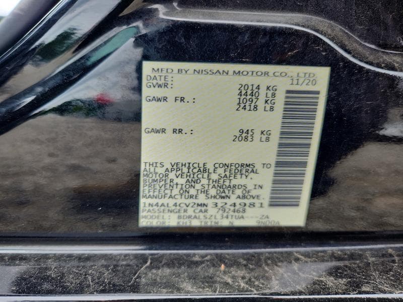 2021 NISSAN ALTIMA SR SR 12