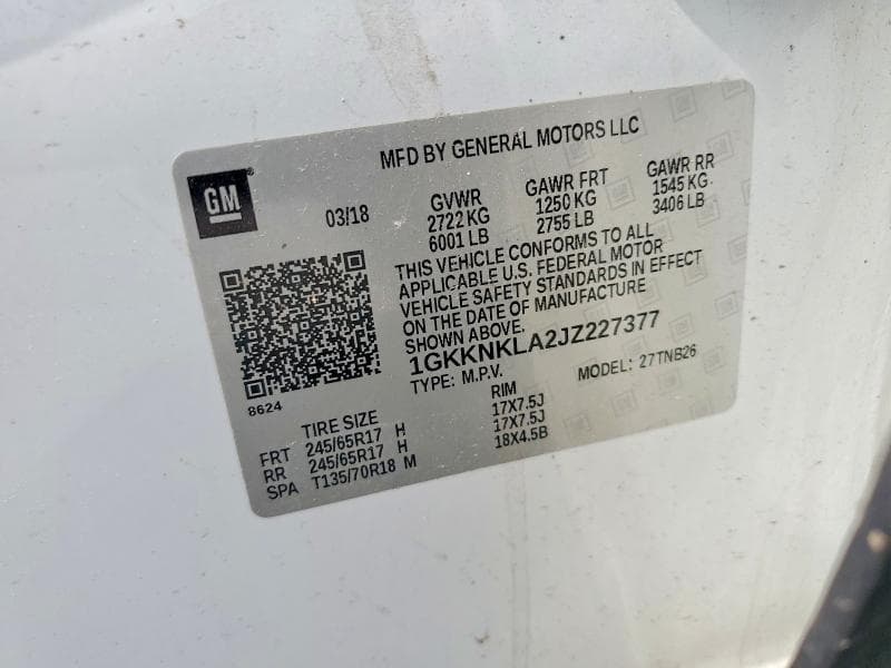 2018 GMC ACADIA SLE 13