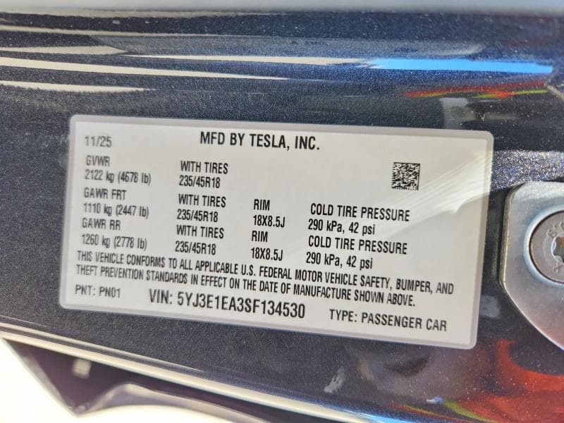 2025 TESLA MODEL 3 12