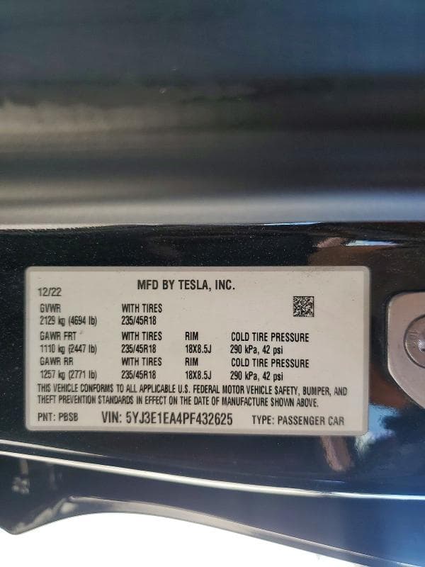 2023 TESLA MODEL 3 12