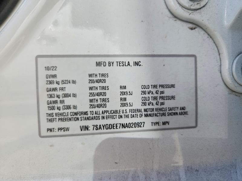 2022 TESLA MODEL Y 14