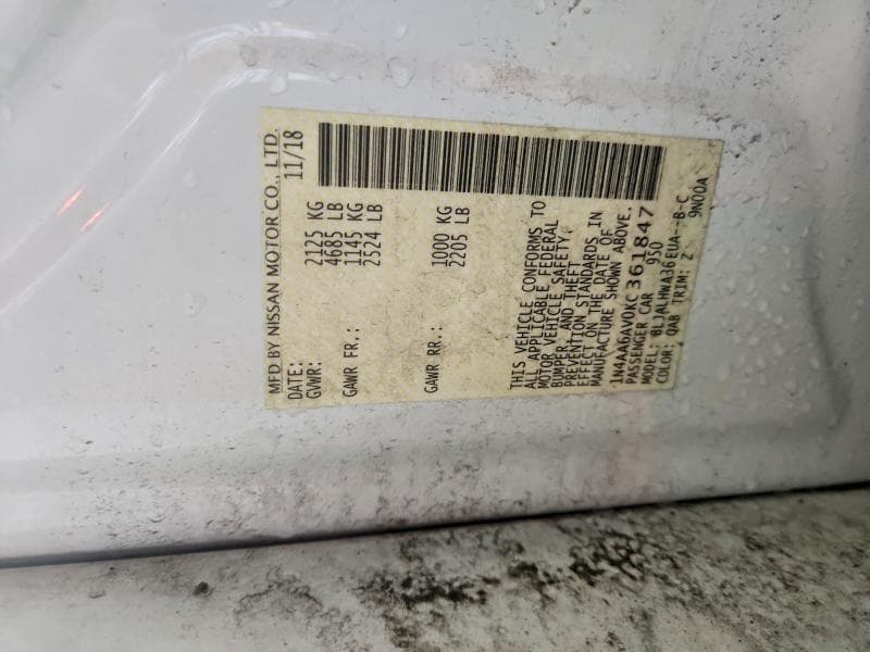 2019 NISSAN MAXIMA 3.5 S 12