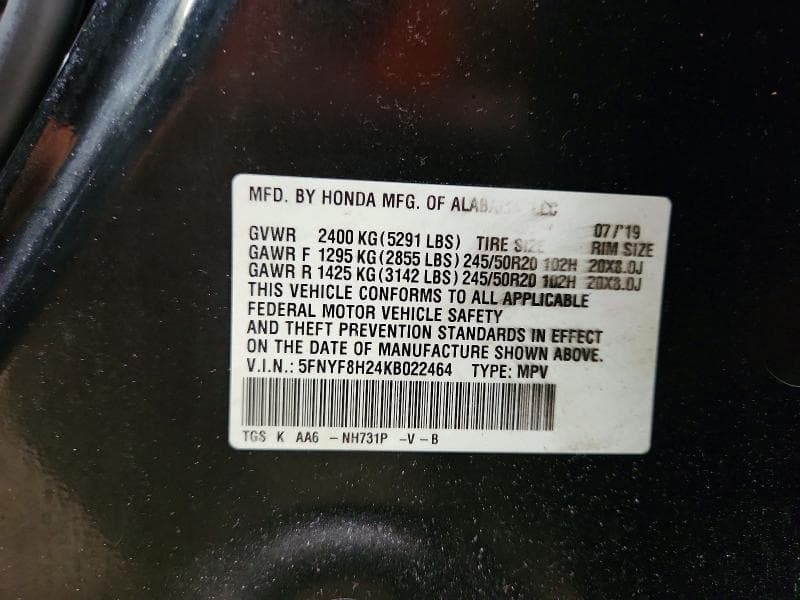 2019 HONDA PASSPORT SPORT SPORT 13