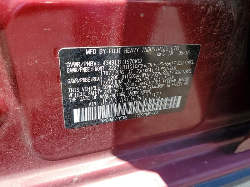 2016 SUBARU CROSSTREK LIMITED 12