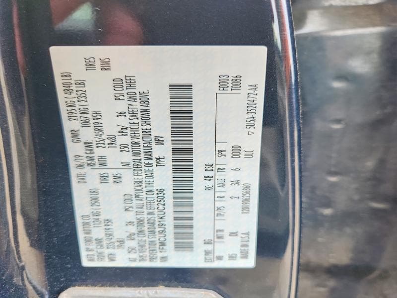 2019 FORD ESCAPE TITANIUM TITANIUM 13