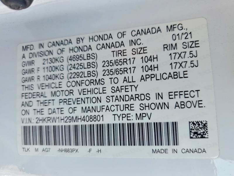 2021 HONDA CR-V LX 12