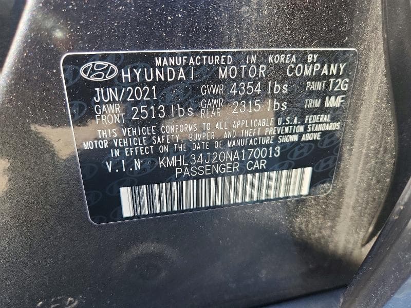 2022 HYUNDAI SONATA LIMITED LIMITED 12