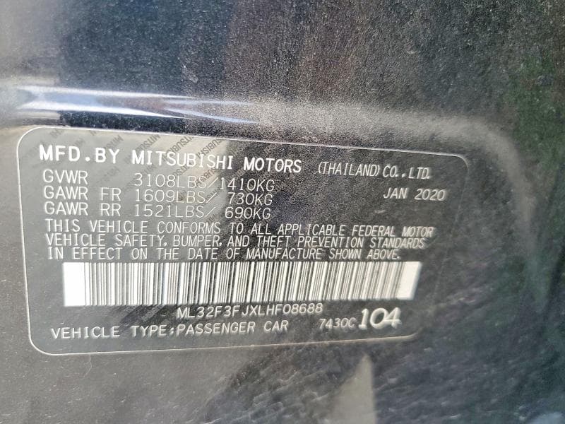 2020 MITSUBISHI MIRAGE G4 ES 12