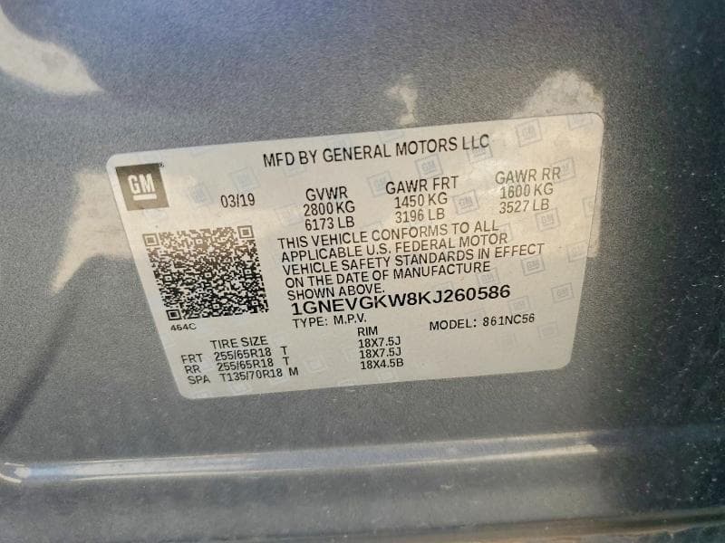 2019 CHEVROLET TRAVERSE LT 13