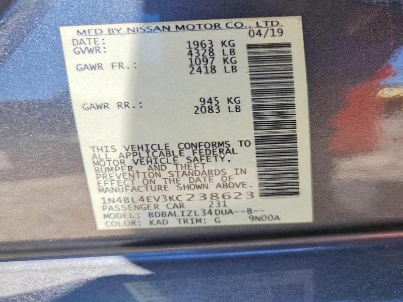 2019 NISSAN ALTIMA SL 13