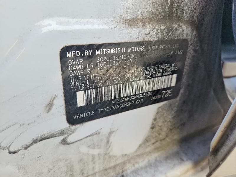2022 MITSUBISHI MIRAGE SE SE 12