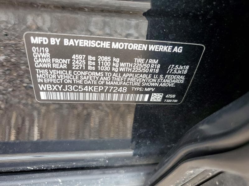 2019 BMW X2 SDRIVE28I SDRIVE28I 12