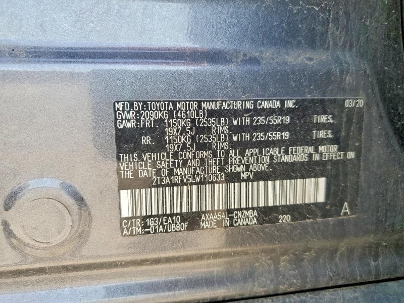 2020 TOYOTA RAV4 XLE PREMIUM XLE PREMIUM 13