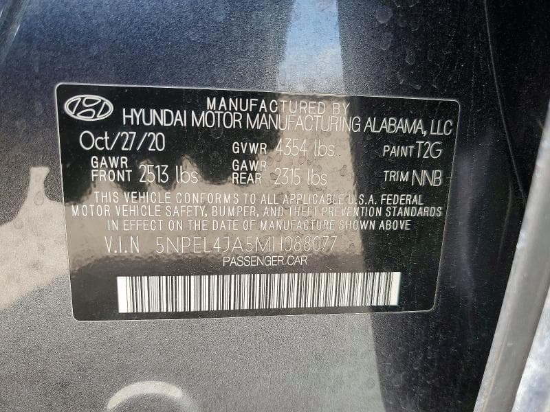 2021 HYUNDAI SONATA SEL SEL 12