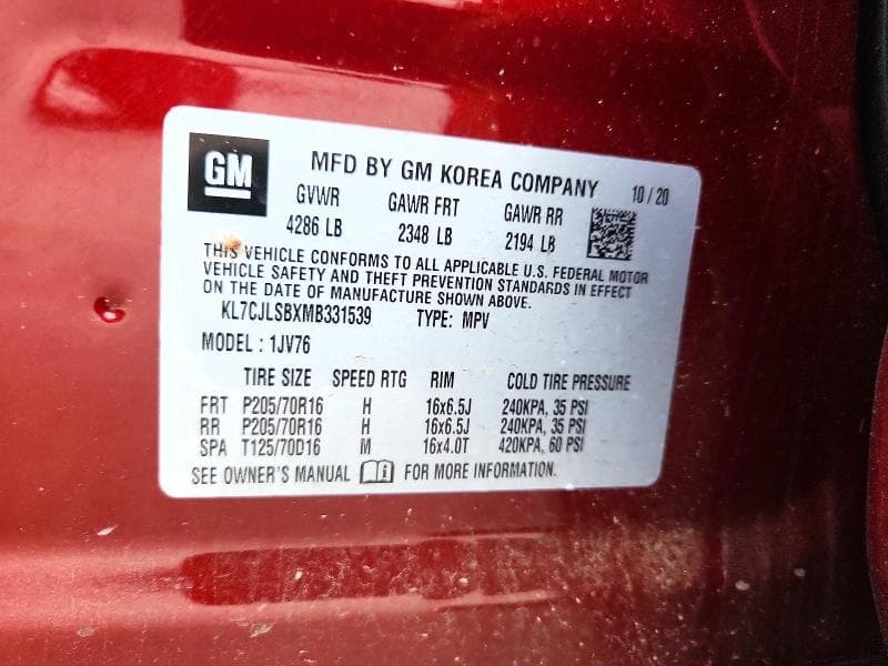 2021 CHEVROLET TRAX 1LT 12