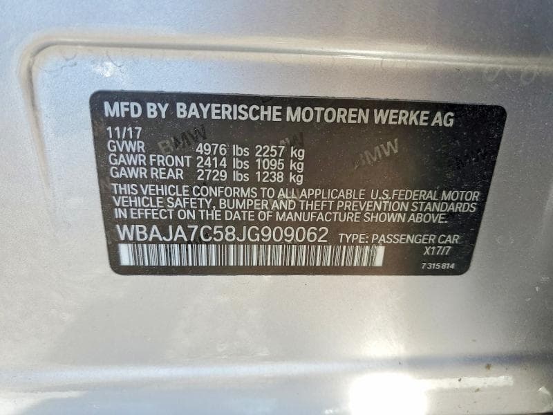 2018 BMW 530 XI 12