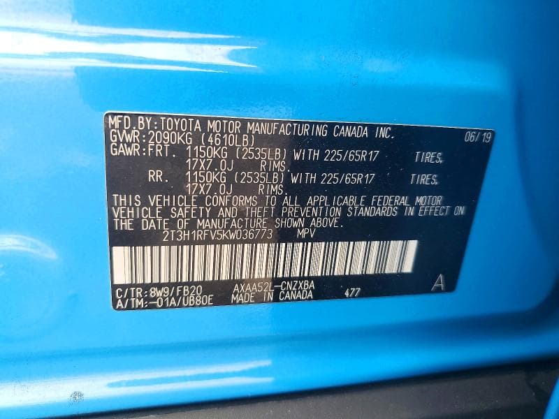 2019 TOYOTA RAV4 LE 14