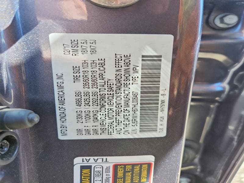 2017 HONDA CR-V EXL 13