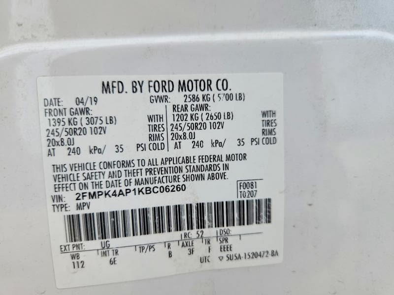 2019 FORD EDGE ST ST 13