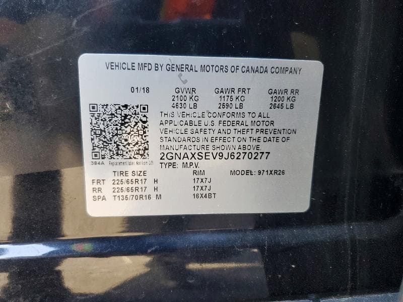 2018 CHEVROLET EQUINOX LT LT 13