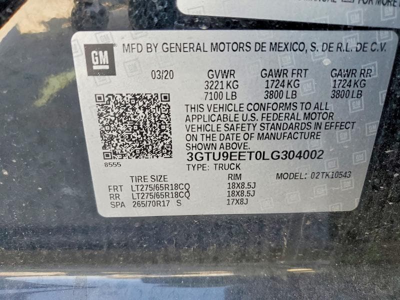 2020 GMC SIERRA K1500 AT4 12