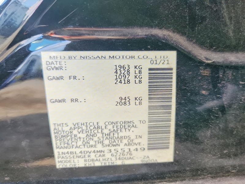 2021 NISSAN ALTIMA 12
