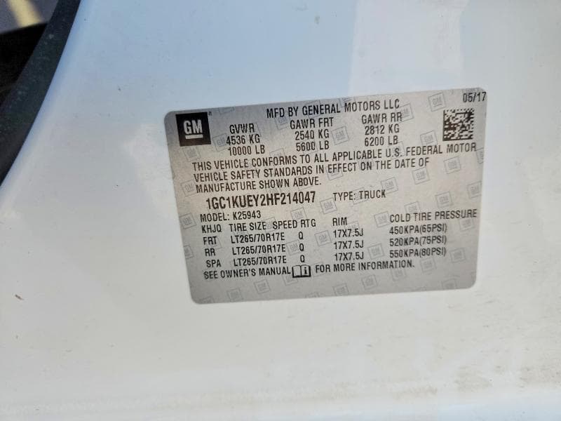 2017 CHEVROLET SILVERADO K2500 HEAVY DUTY 13